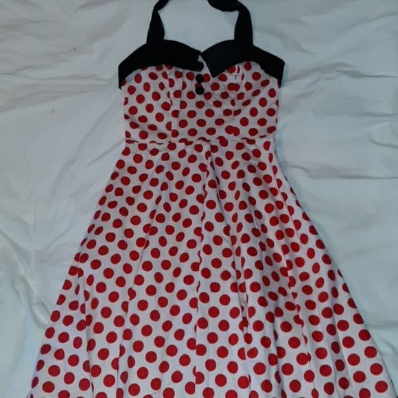 Dressystar‎ '50s Halter Rockabilly Polka Dot Dress - Picture 1 of 6